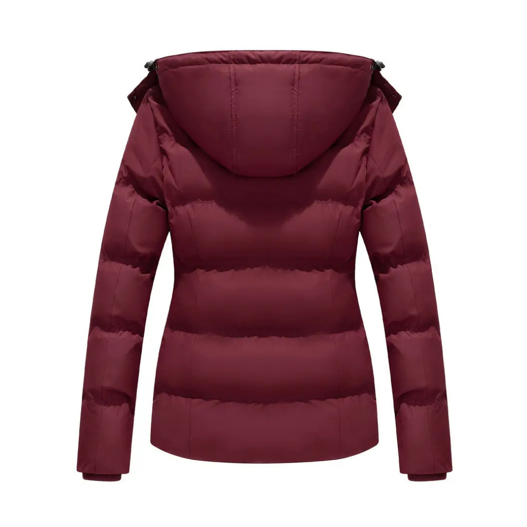 Nola | Women's Puffer Jacket Navy Hooded Winter Coat