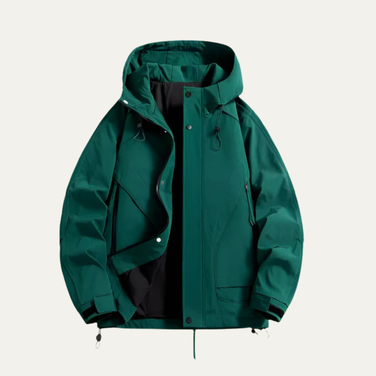 Axel | Men's Oversized Puffer Jacket Black Hooded Windbreaker