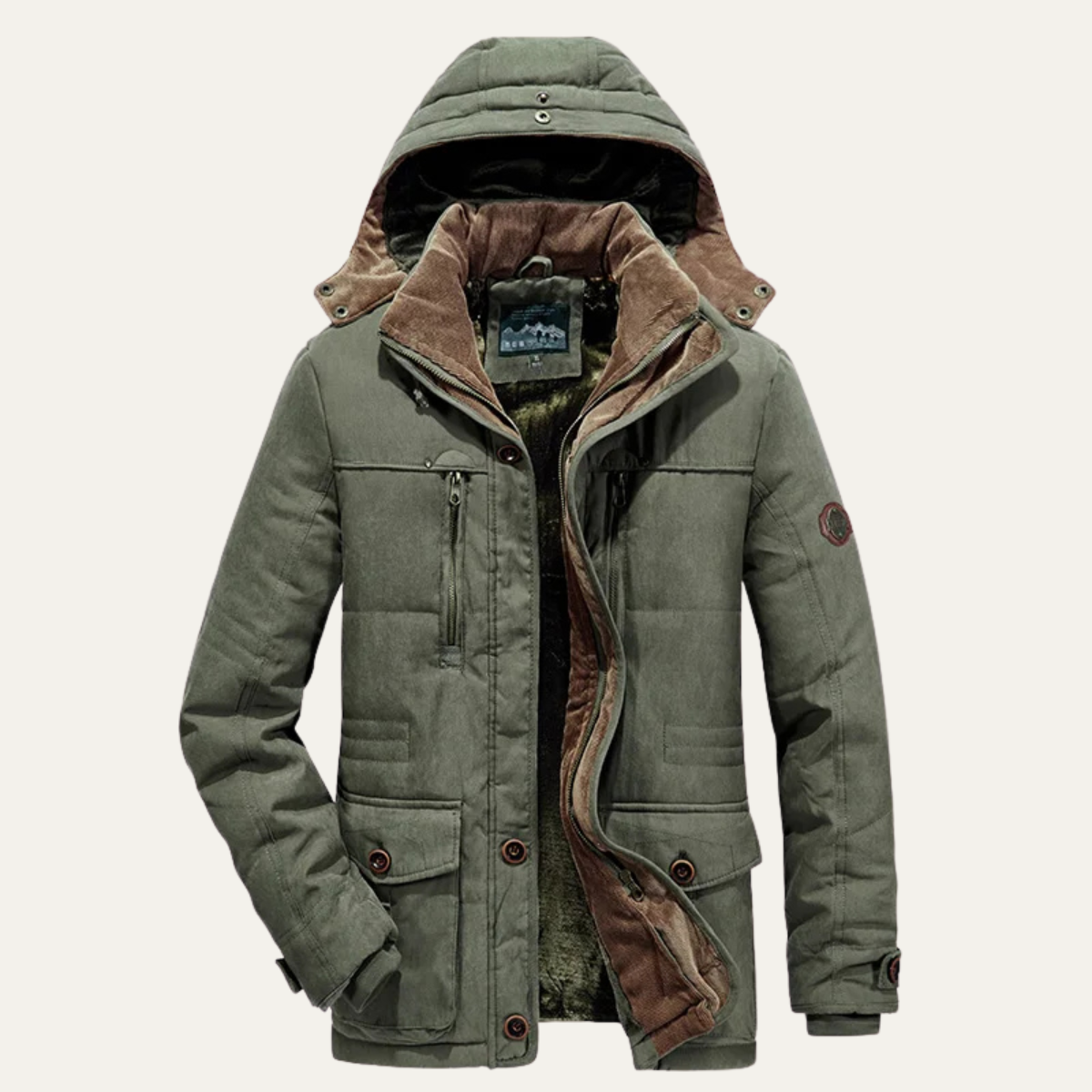 Axel | Men's Puffer Jacket Navy Quilted Hooded Winter Coat