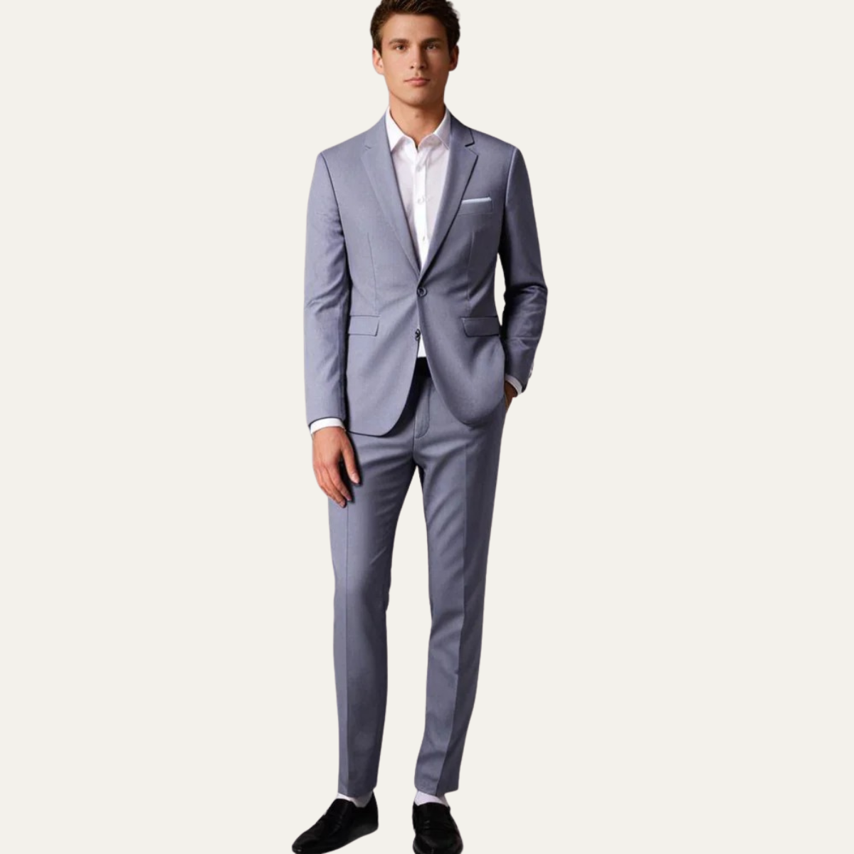 Bram | Men's Suit Gray Tailored Two Piece Blazer Pants