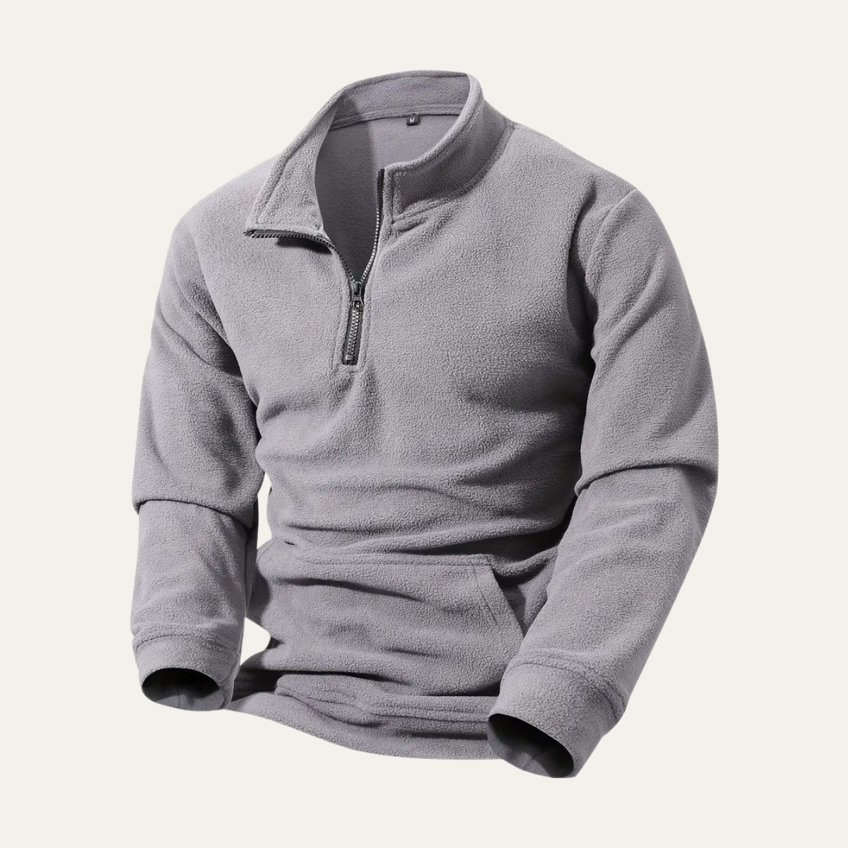 Beau | Men's Quarter Zip Fleece Pullover Gray
