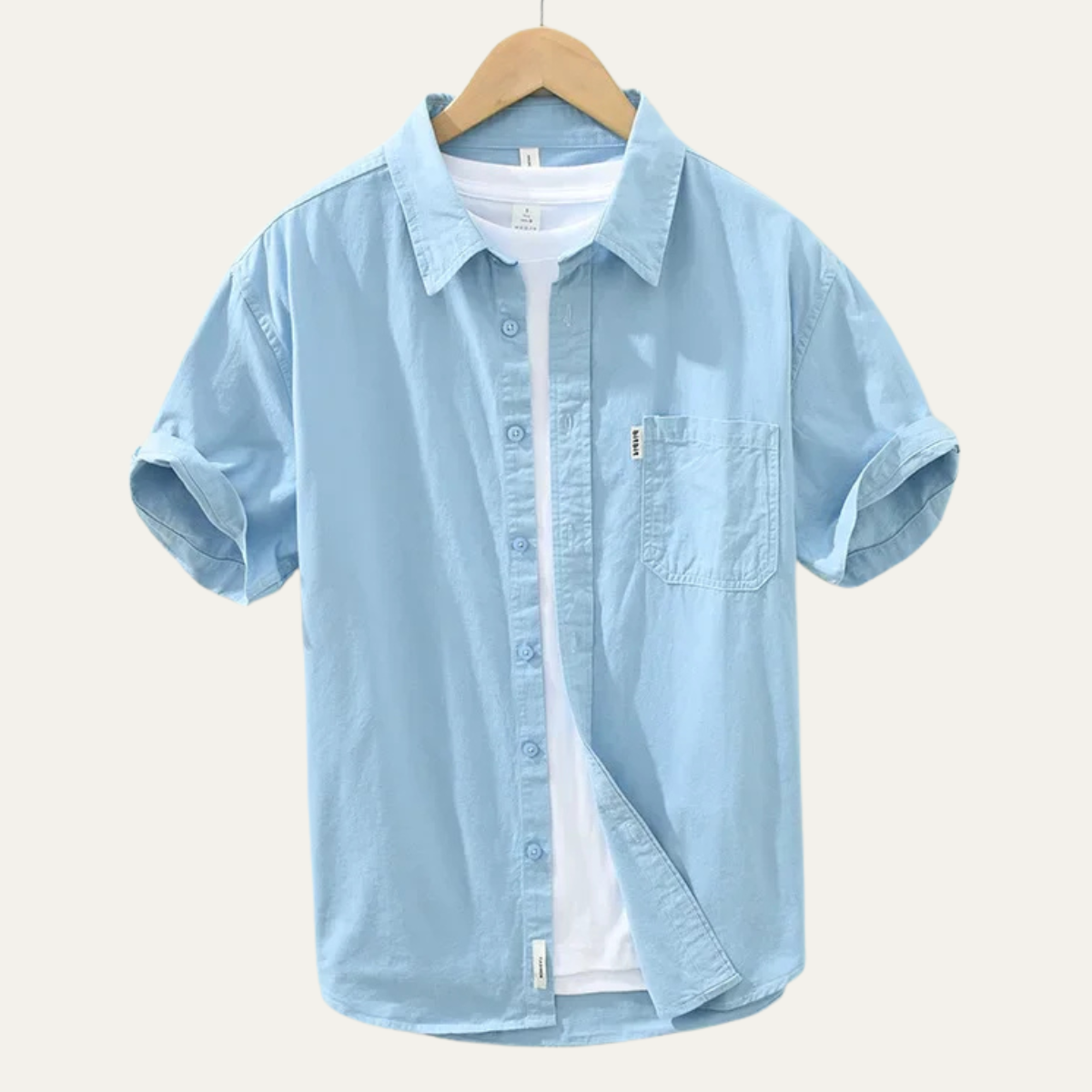 Sage | Men's Short Sleeve Button Up Shirt Light Green