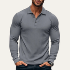 Dama Washington Soren men's ribbed polo shirt black long sleeve - view 2