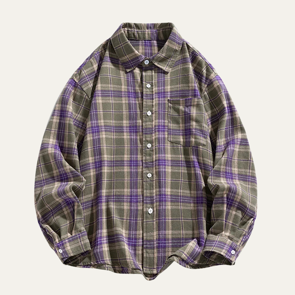 Ezra | Men's Oversized Flannel Shirt Black White Plaid