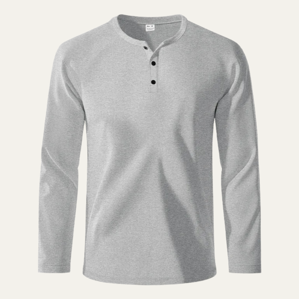 Flint | Men's Waffle Henley Long Sleeve Shirt White