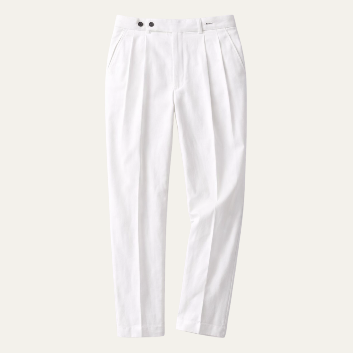 Ezra | Men's Pleated Linen Pants Cream
