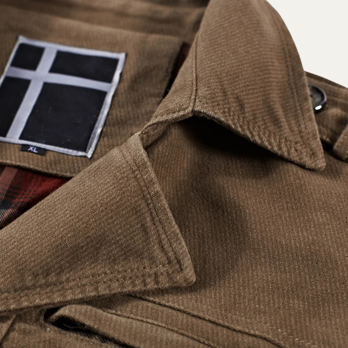 Hugo | Men's Wool Coat Khaki Button Front Collared