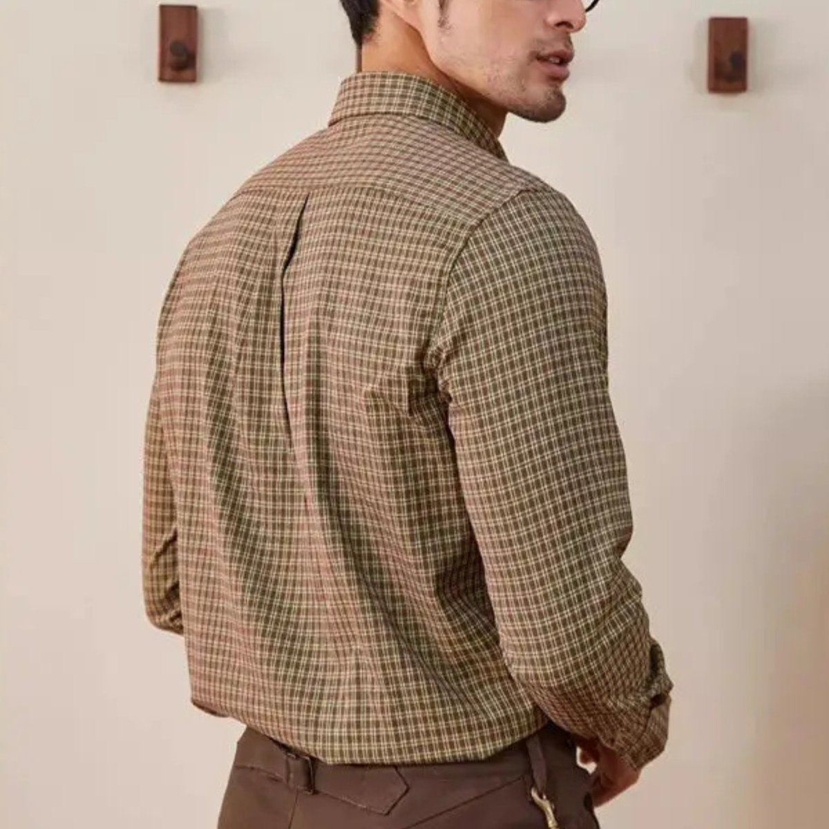 Ash | Men's Casual Check Button Up Shirt Olive