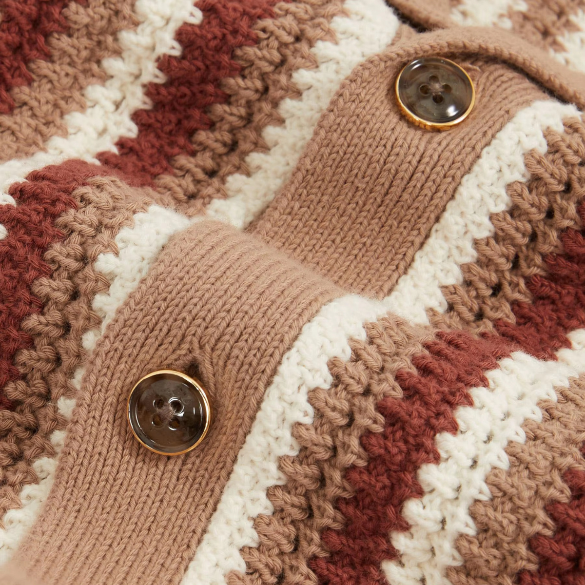 Ezra | Men's Striped Button Up Shirt Cream Red