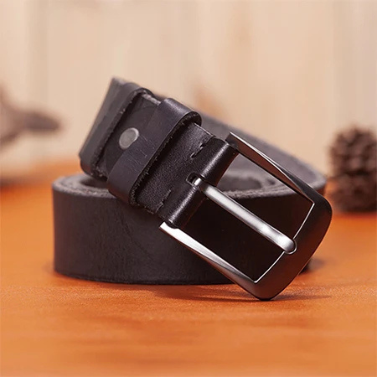 Dama Washington Sevenoaks genuine leather belt black - front view