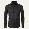 Dama Washington Axel men's dress shirt black long sleeve button up - front view