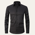 Dama Washington Axel men's dress shirt black long sleeve button up - front view