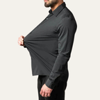 Dama Washington Axel men's dress shirt black long sleeve button up - view 6