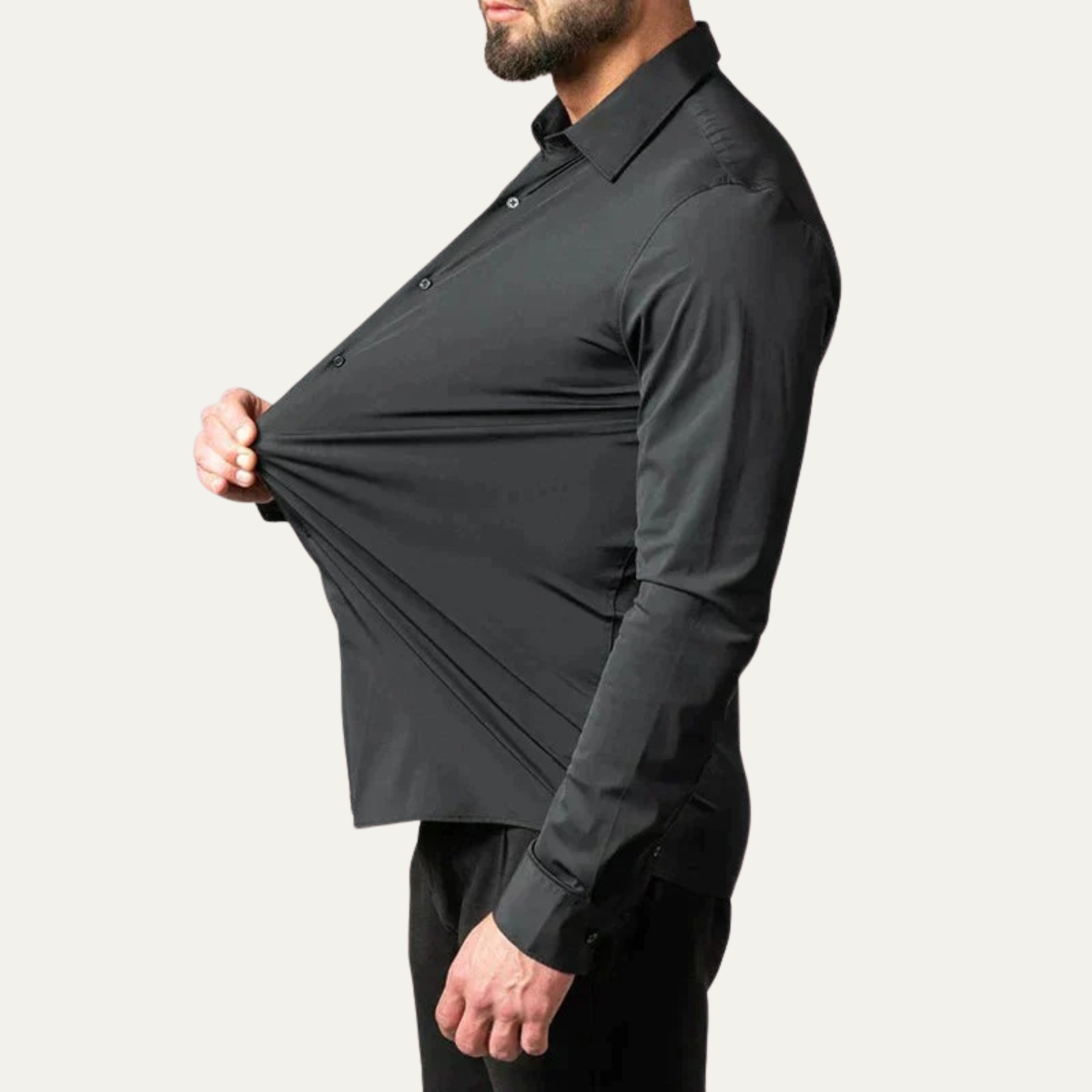 Wyatt | Men's Dress Shirt Black Long Sleeve Button Up