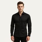 Dama Washington Axel men's dress shirt black long sleeve button up - view 5