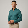Dama Washington Finn fitted dress shirt Green - model front view