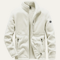 Dama Washington Rhett men's fleece jacket cream full zip lightweight - front view