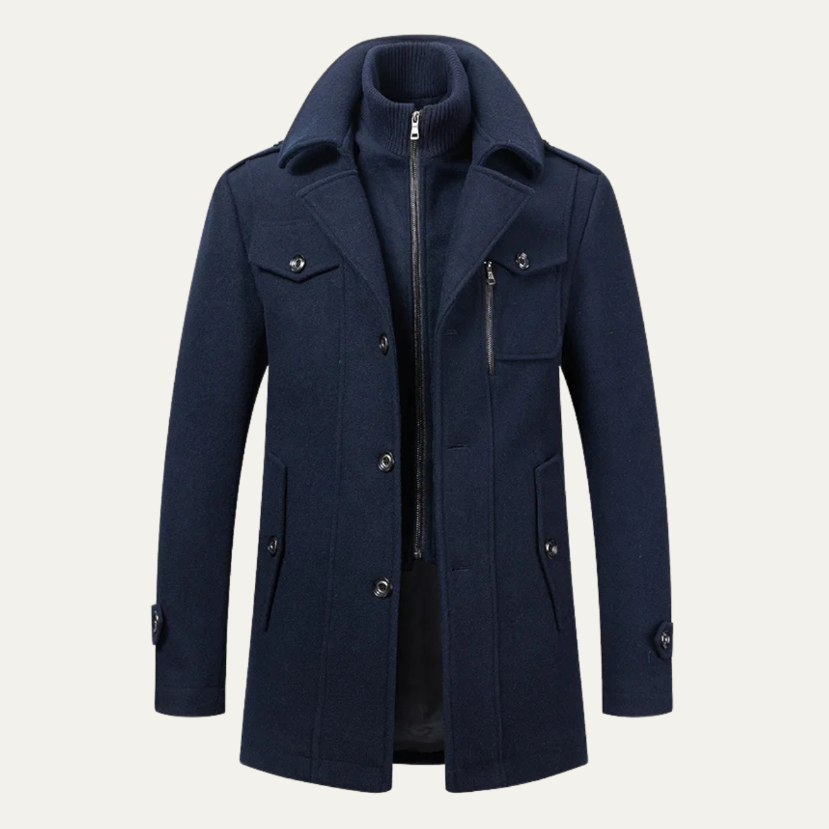 Callum | Men's Wool Blend Trench Coat Brown