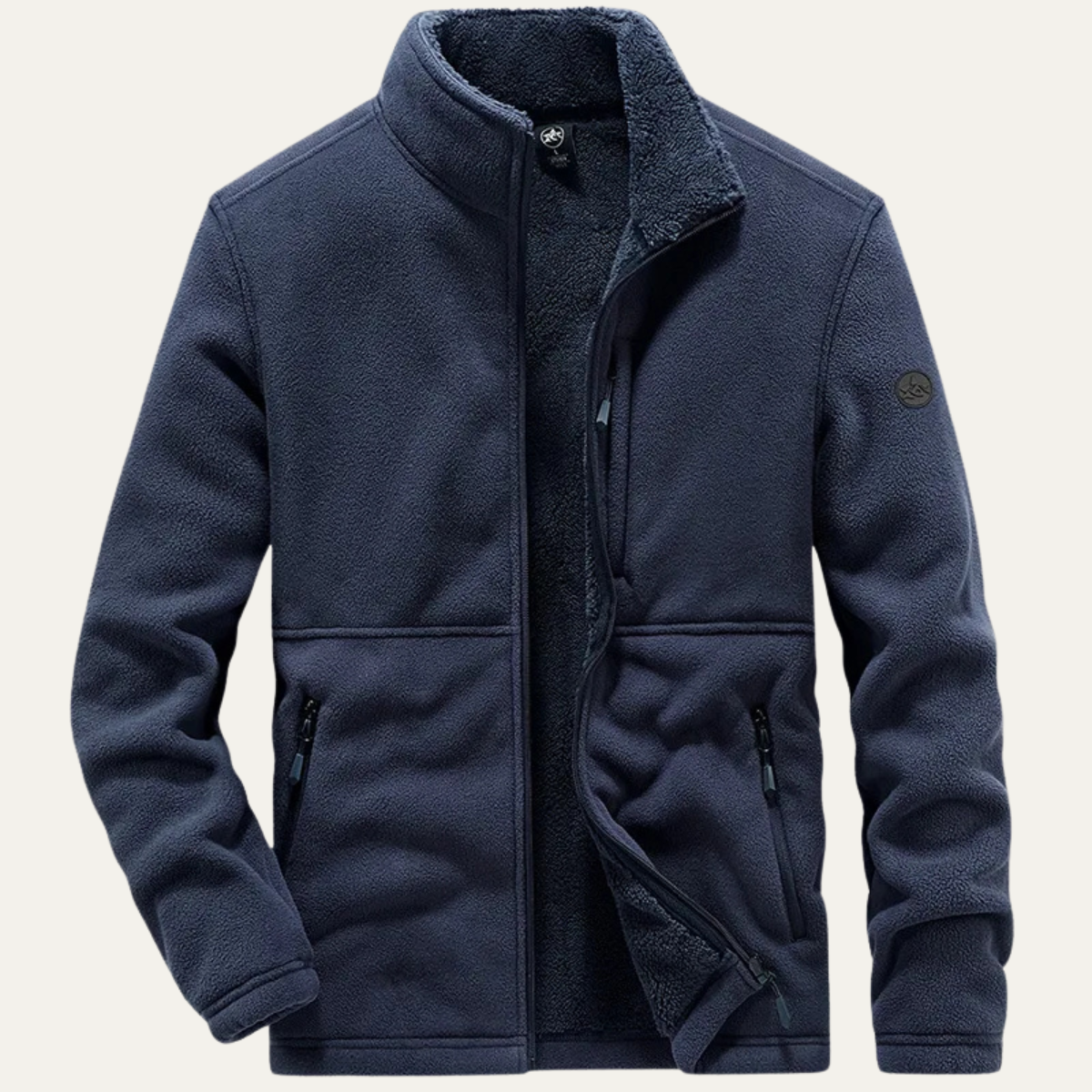 Rhett | Men's Fleece Jacket Cream Full Zip Lightweight