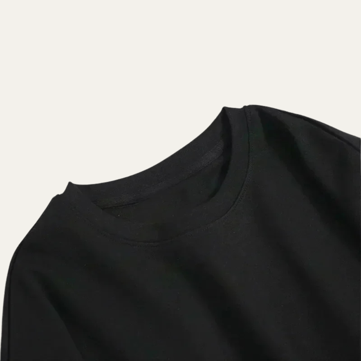 Beau | Men's Sweatsuit Black Casual Crew Neck