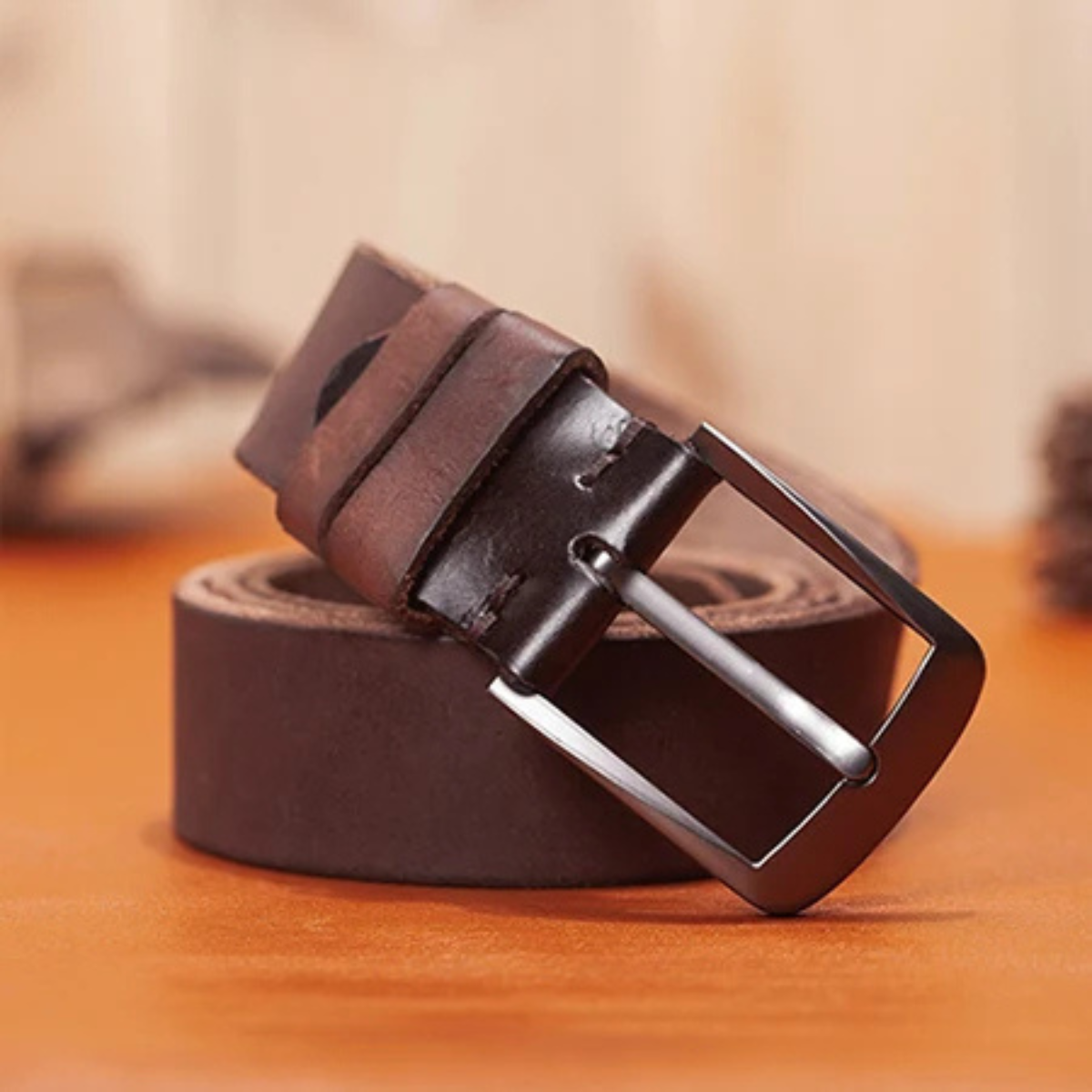 Dama Washington Sevenoaks genuine leather belt dark brown - front view