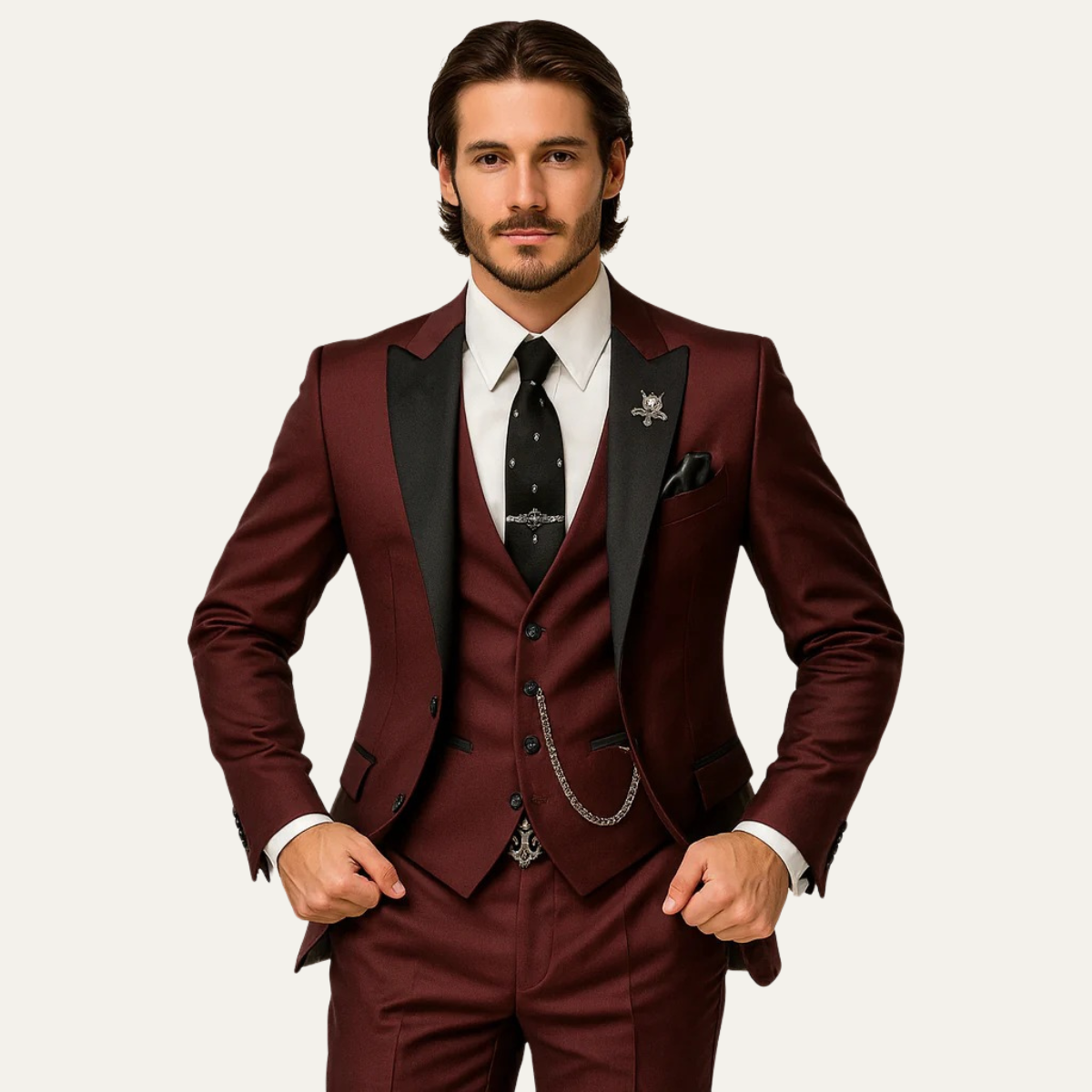 Callum | Men's Navy Three Piece Suit Formal Blazer Vest Pants