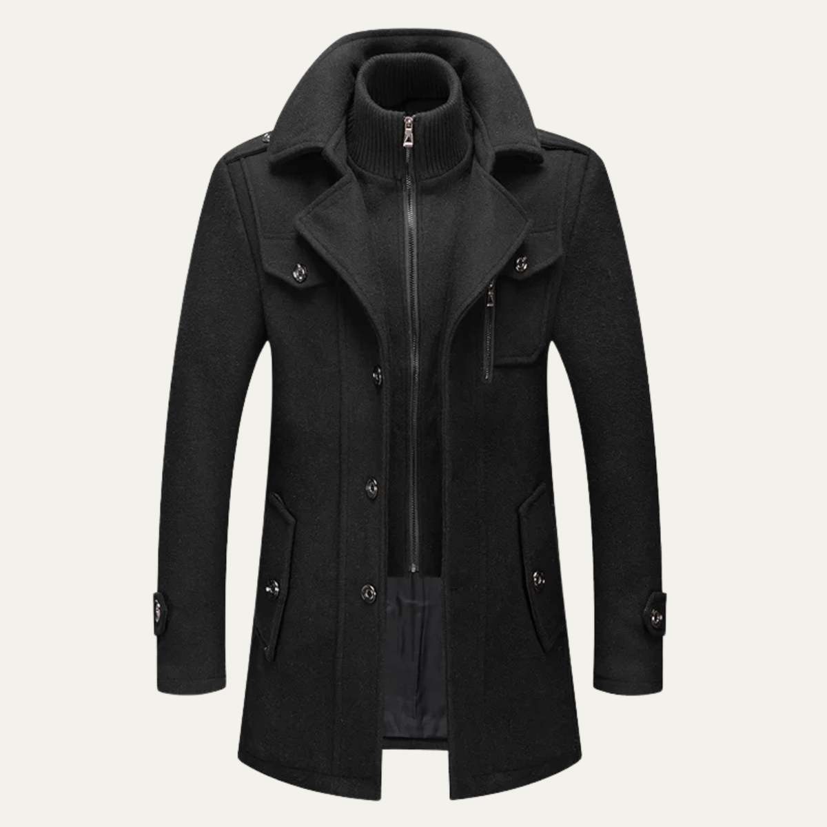 Callum | Men's Wool Blend Trench Coat Brown