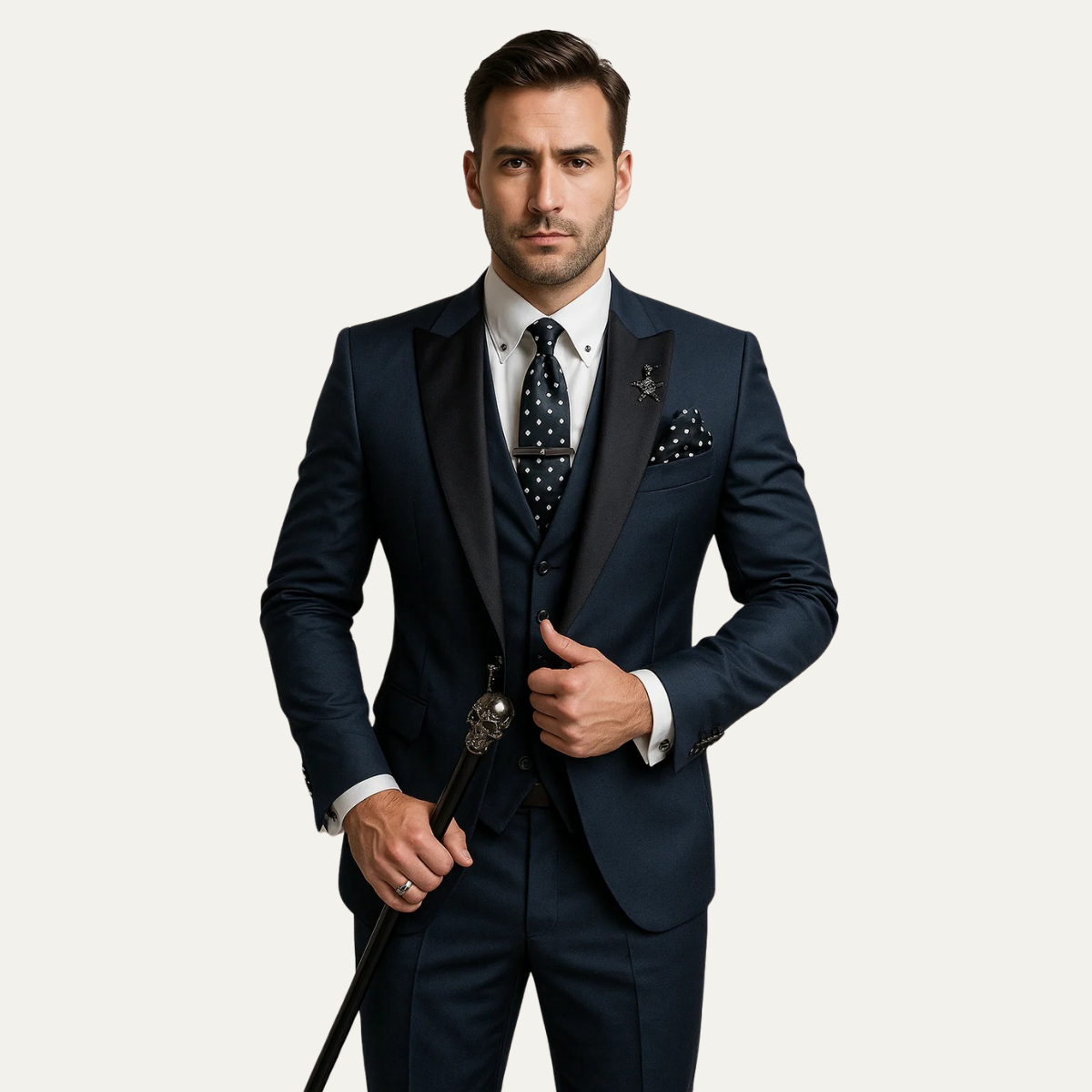 Callum | Men's Navy Three Piece Suit Formal Blazer Vest Pants