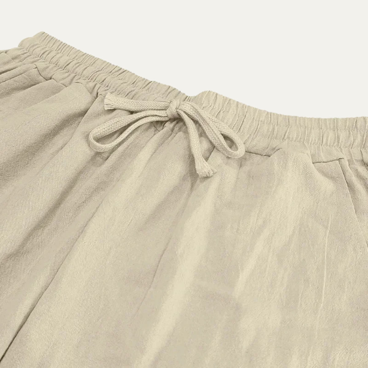 Sage | Men's Linen Lounge Set Cream Button Up Shirt Wide Leg Pants