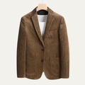 Dama Washington Beau men's casual corduroy blazer brown single breasted - front view