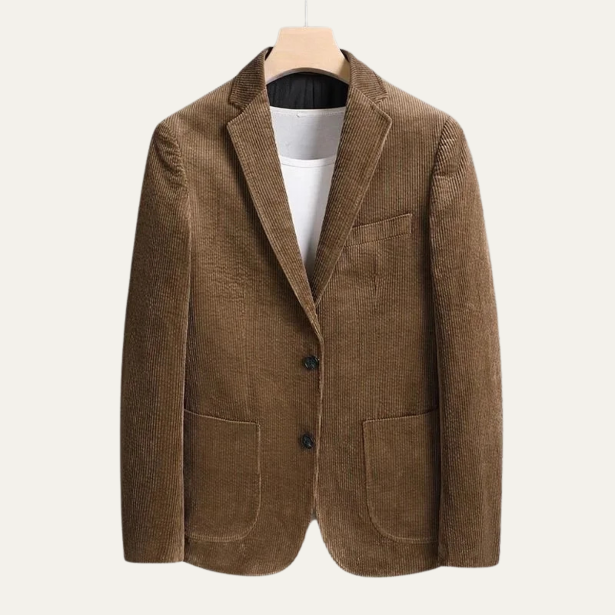 Beau | Men's Casual Corduroy Blazer Brown Single Breasted