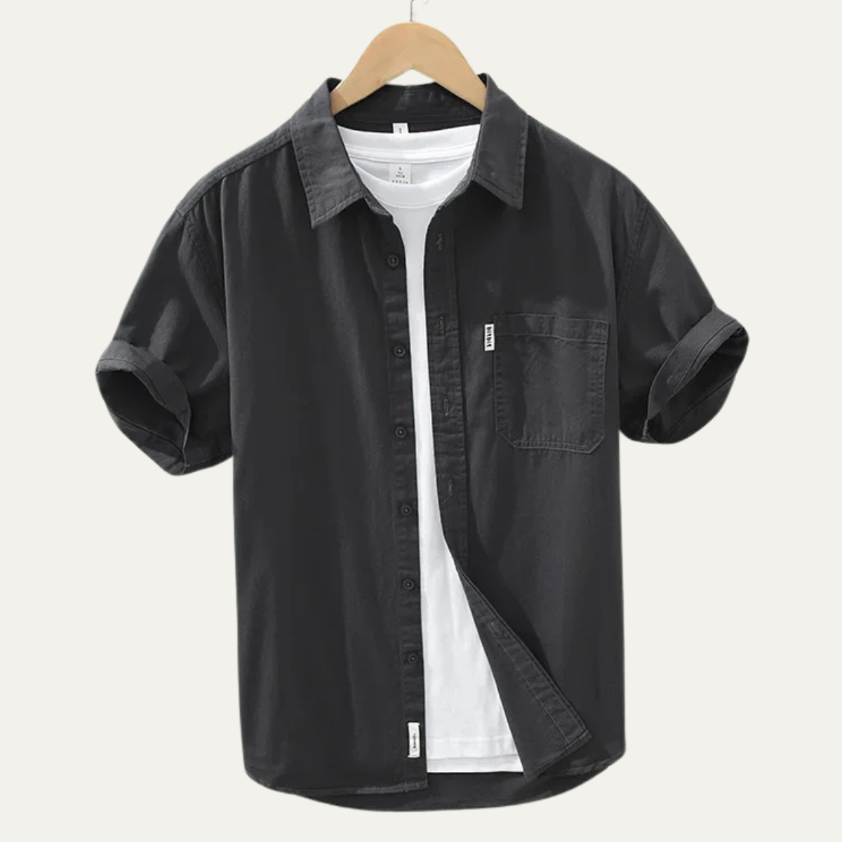 Sage | Men's Short Sleeve Button Up Shirt Light Green