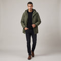 Dama Washington Hugo men's waterproof parka jacket olive green winter coat - model front view