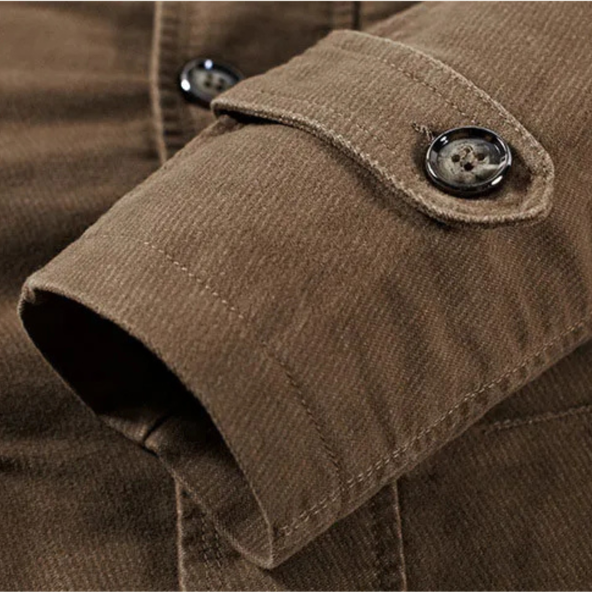 Hugo | Men's Wool Coat Khaki Button Front Collared