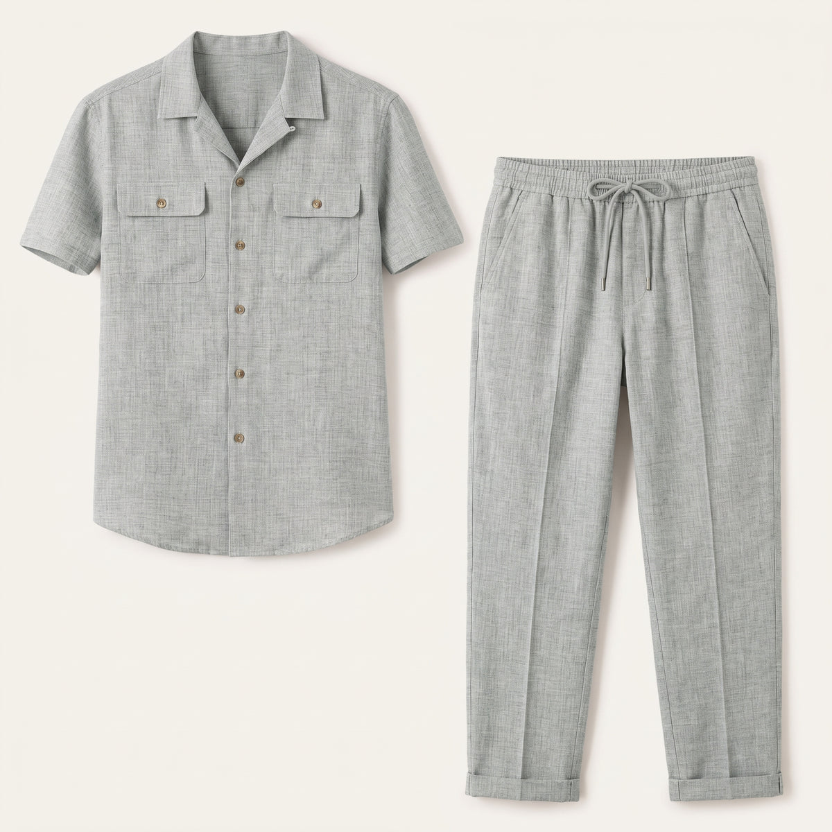 Dama Washington Marco linen matching set Grey - product flat lay