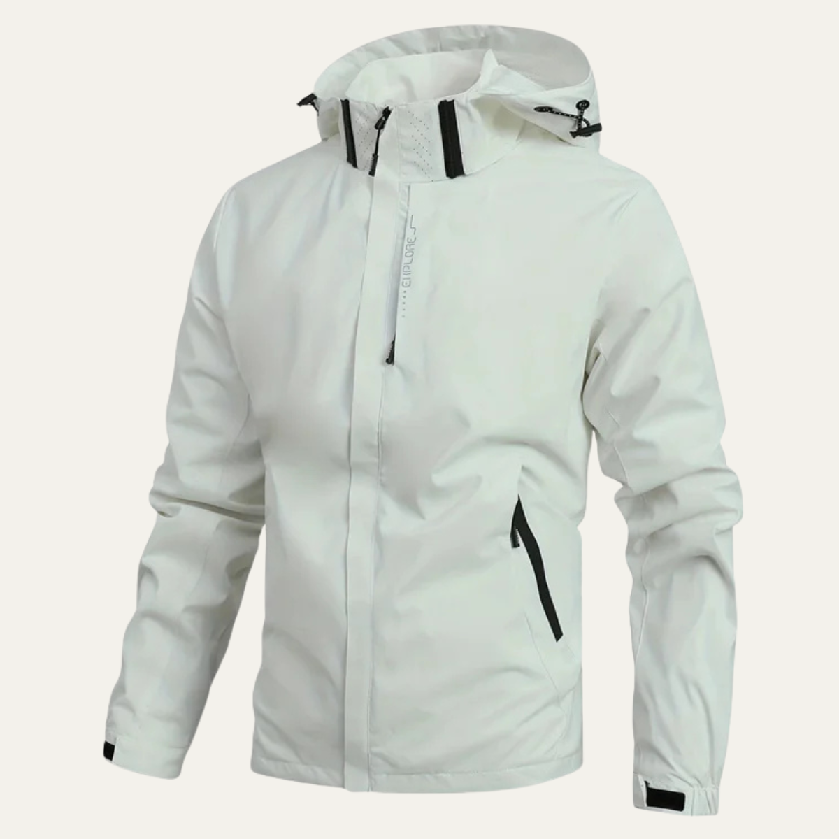Vera | Men's Waterproof Rain Jacket Gray Hooded Windproof