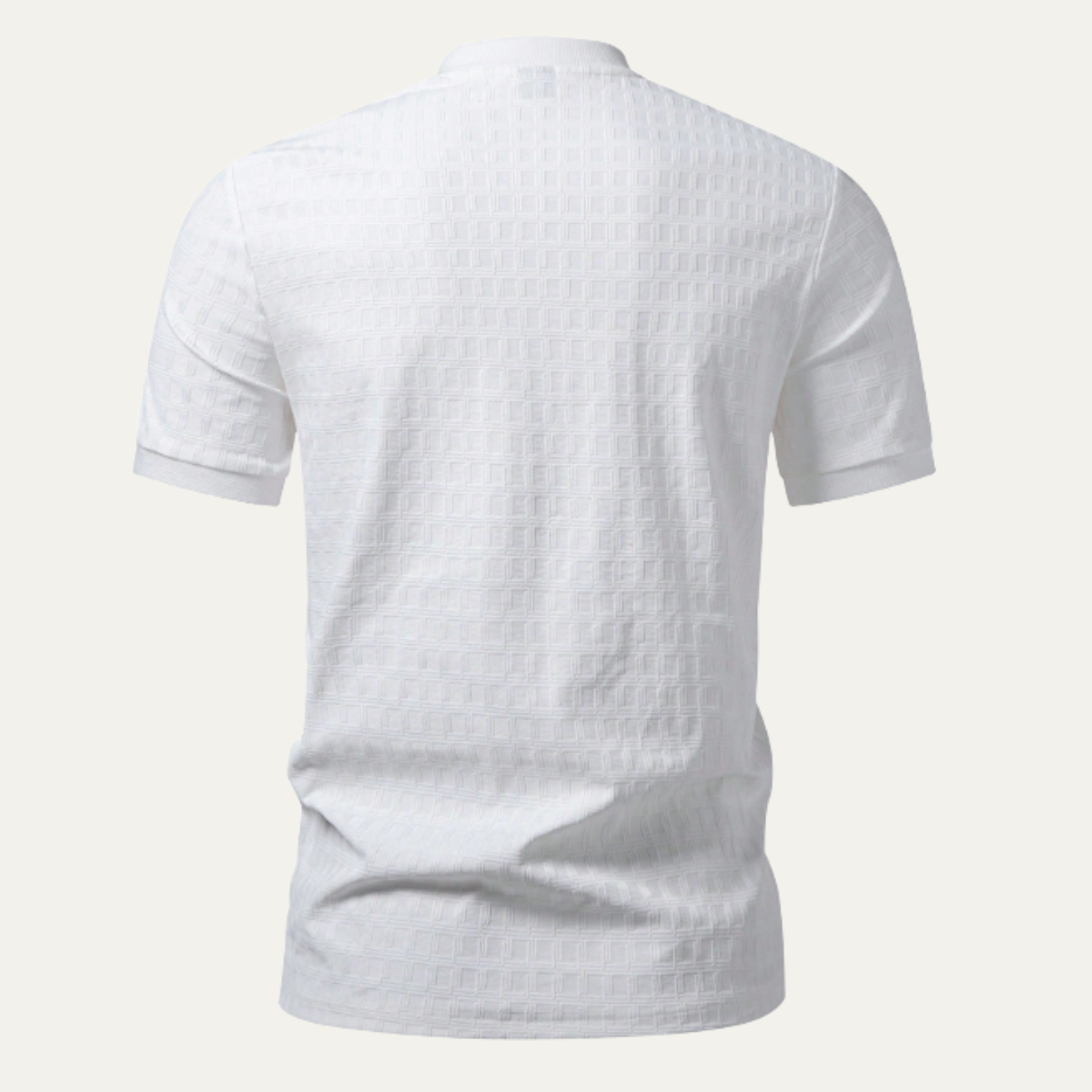 Beau | Men's Henley Shirt White Short Sleeve