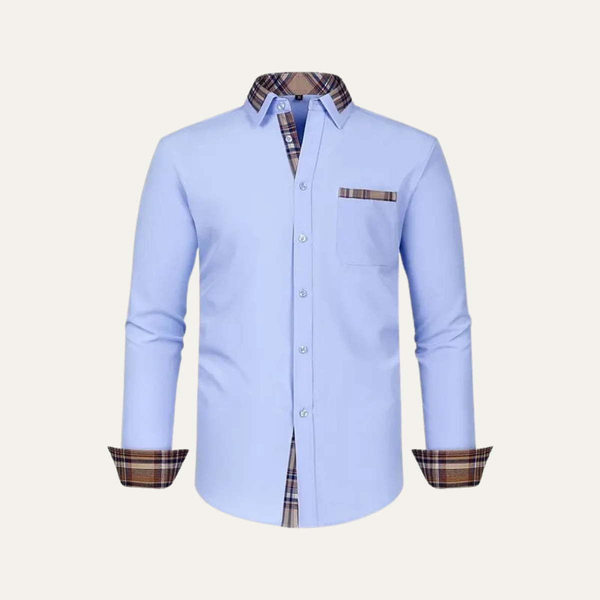 Rhys | Men's Smart Casual Button Up Shirt Light Gray