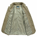 Voss | Men's Casual Lightweight Blazer Beige Cotton