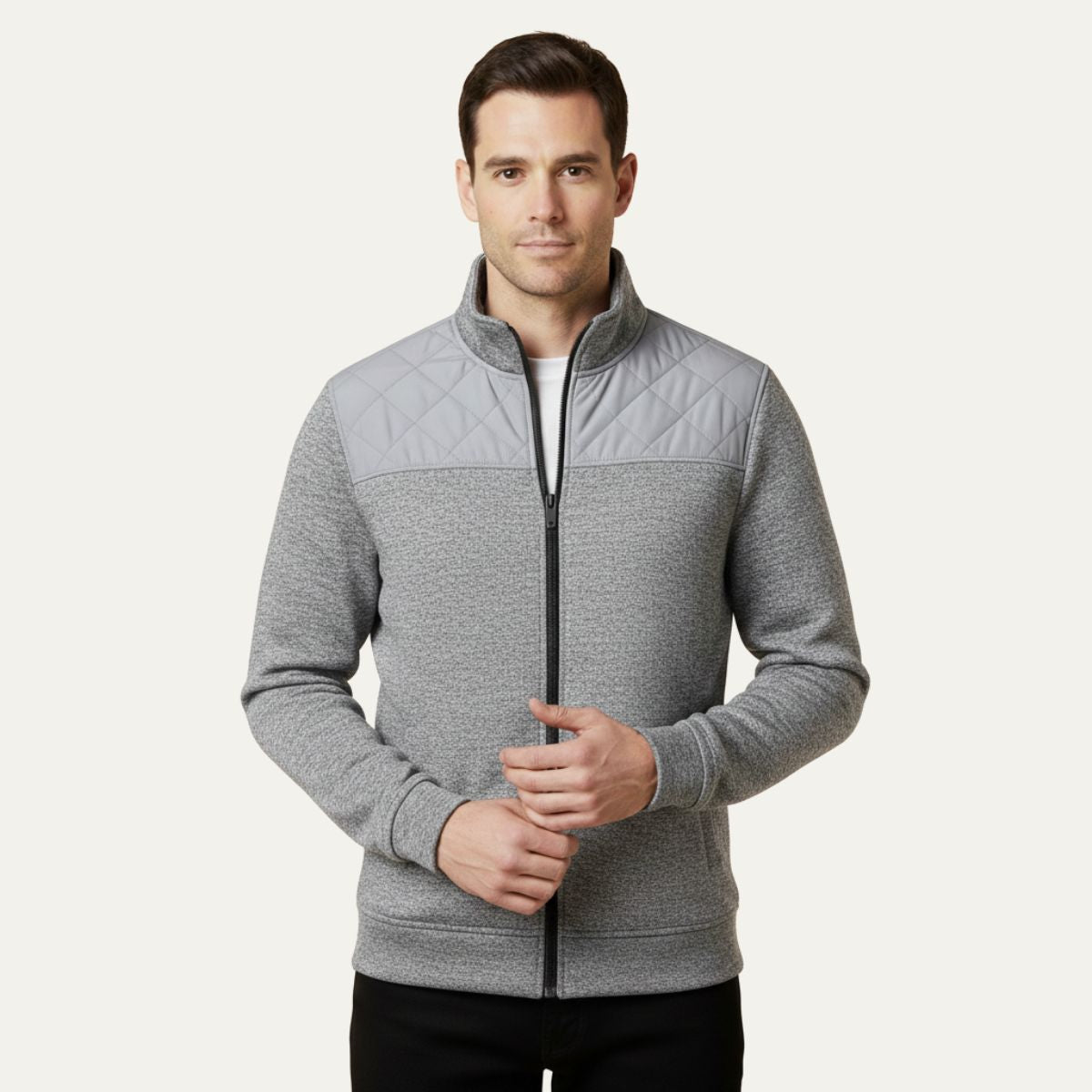 Heath | Men's Quilted Fleece Jacket Navy Blue