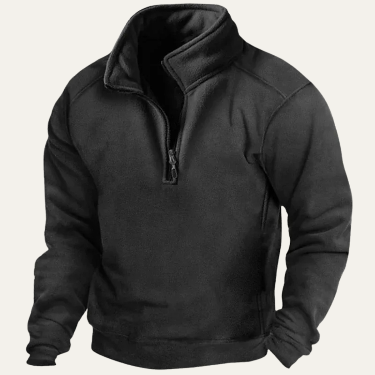 Flint | Men's Quarter Zip Fleece Sweatshirt Gray Mock Neck