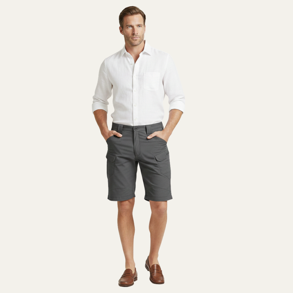 Ash | Men's Cargo Shorts Charcoal Gray Tailored