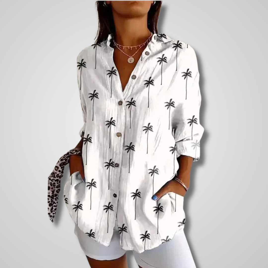 Stella | Women's Floral Button Down Shirt Multicolor Long Sleeve