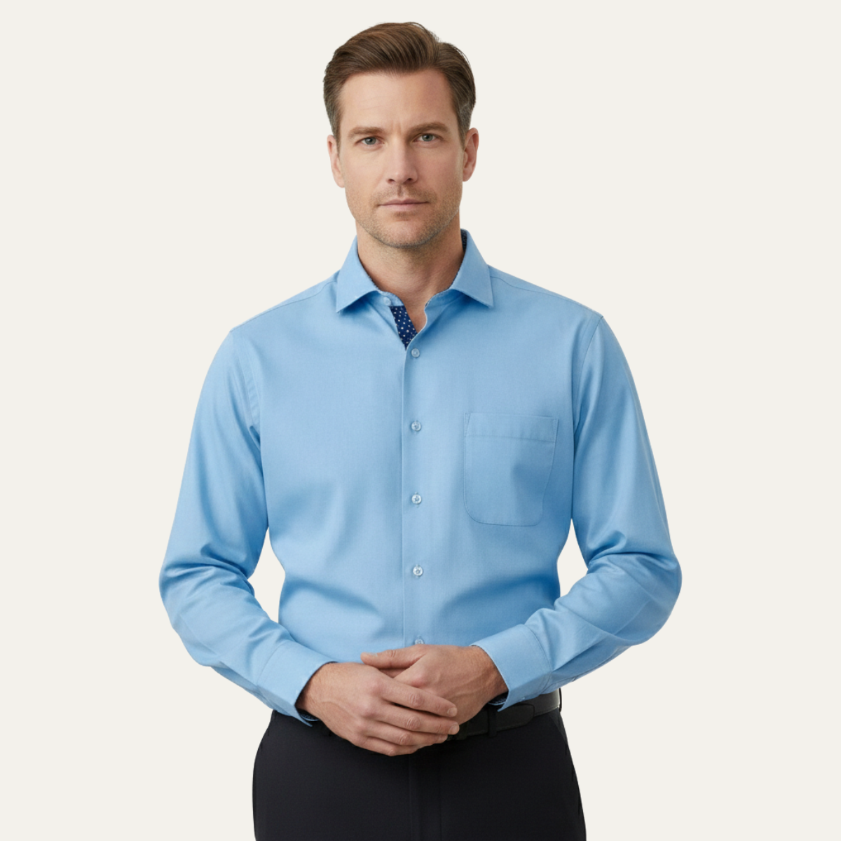 Beau | Men's Dress Shirt Red Long Sleeve Button Up