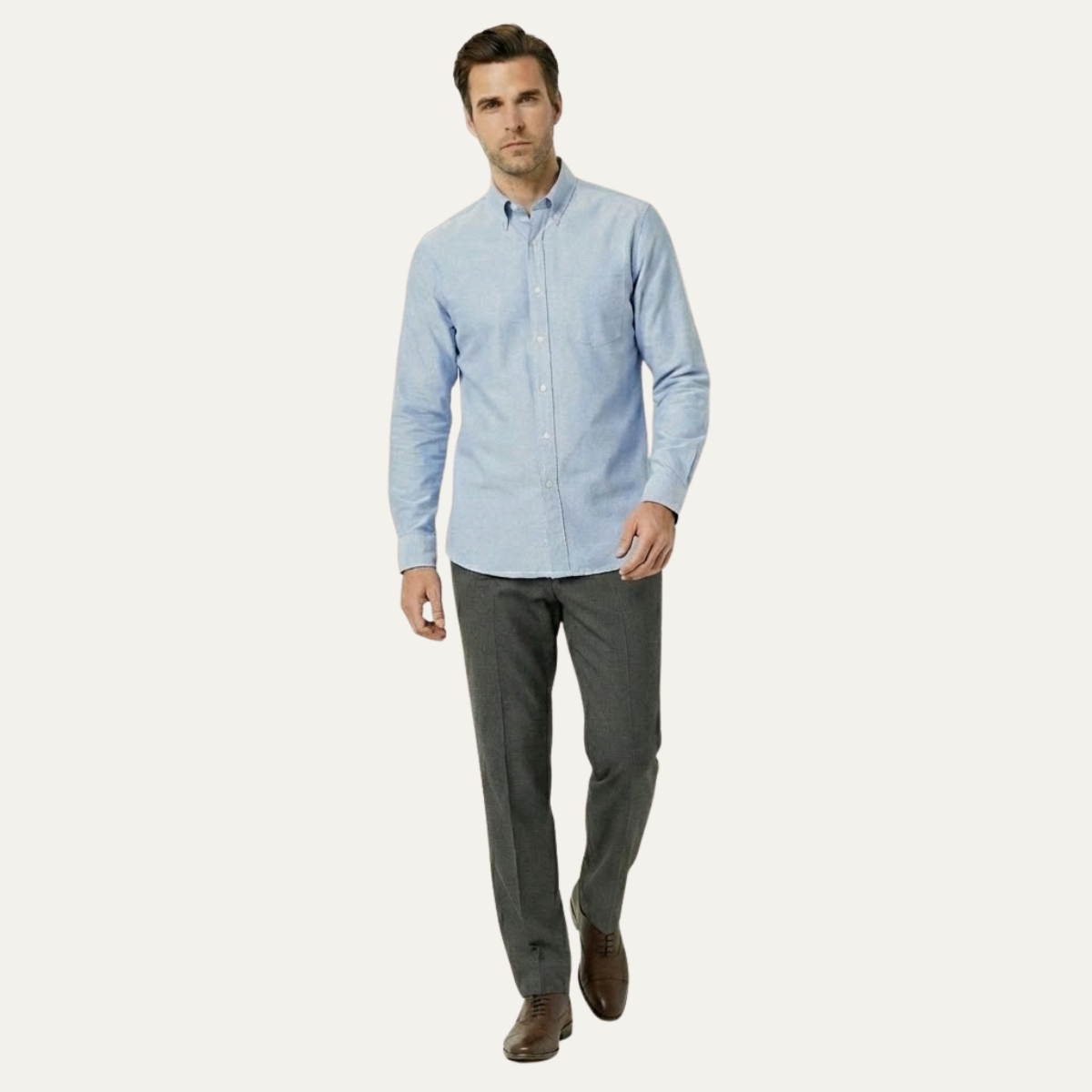 Blake | Men's Pleated Dress Pants Beige Tailored