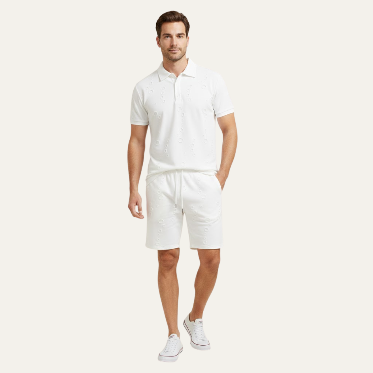 Ezra | Men's Polo Sweatsuit Navy Short Sleeve