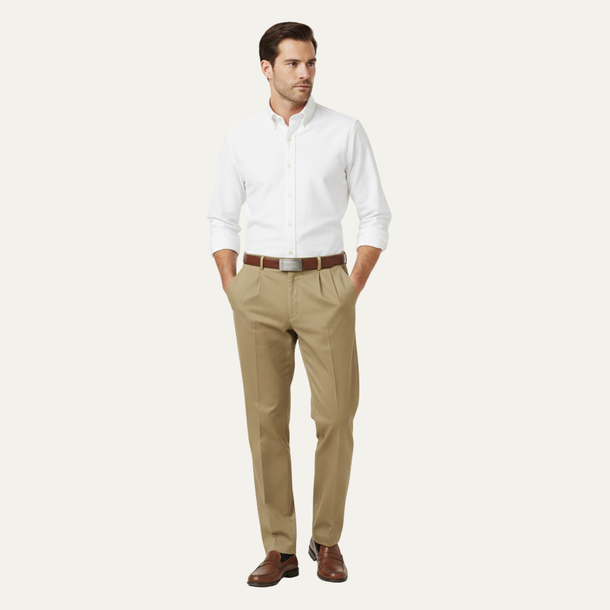 Orrin | Men's Straight Leg Dress Pants Gray Pleated