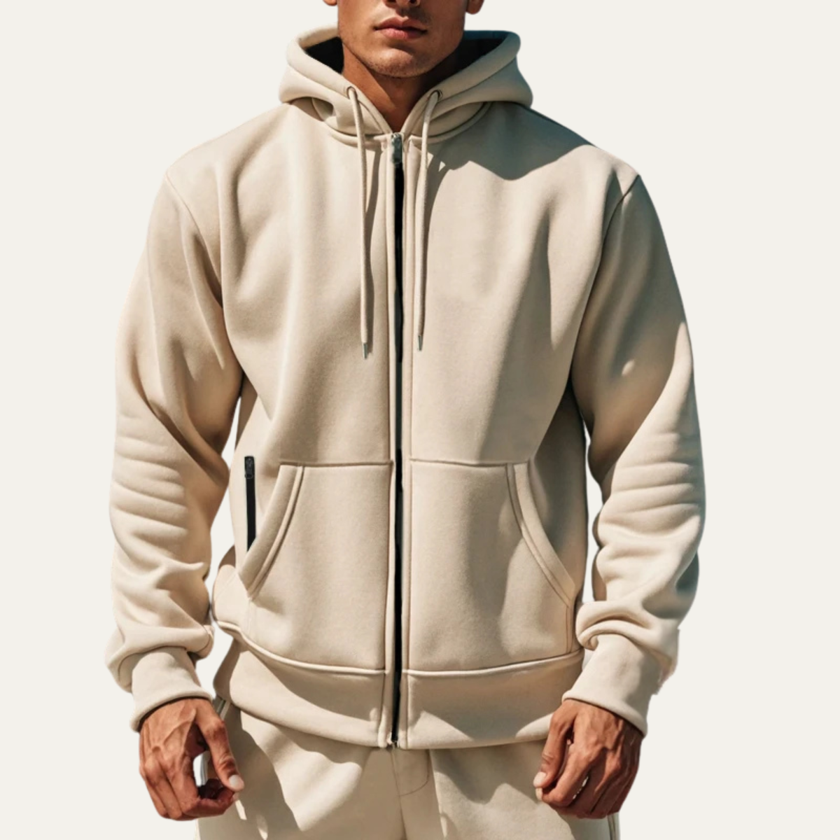 Brax | Men's Zip Up Hoodie Black Oversized Warm