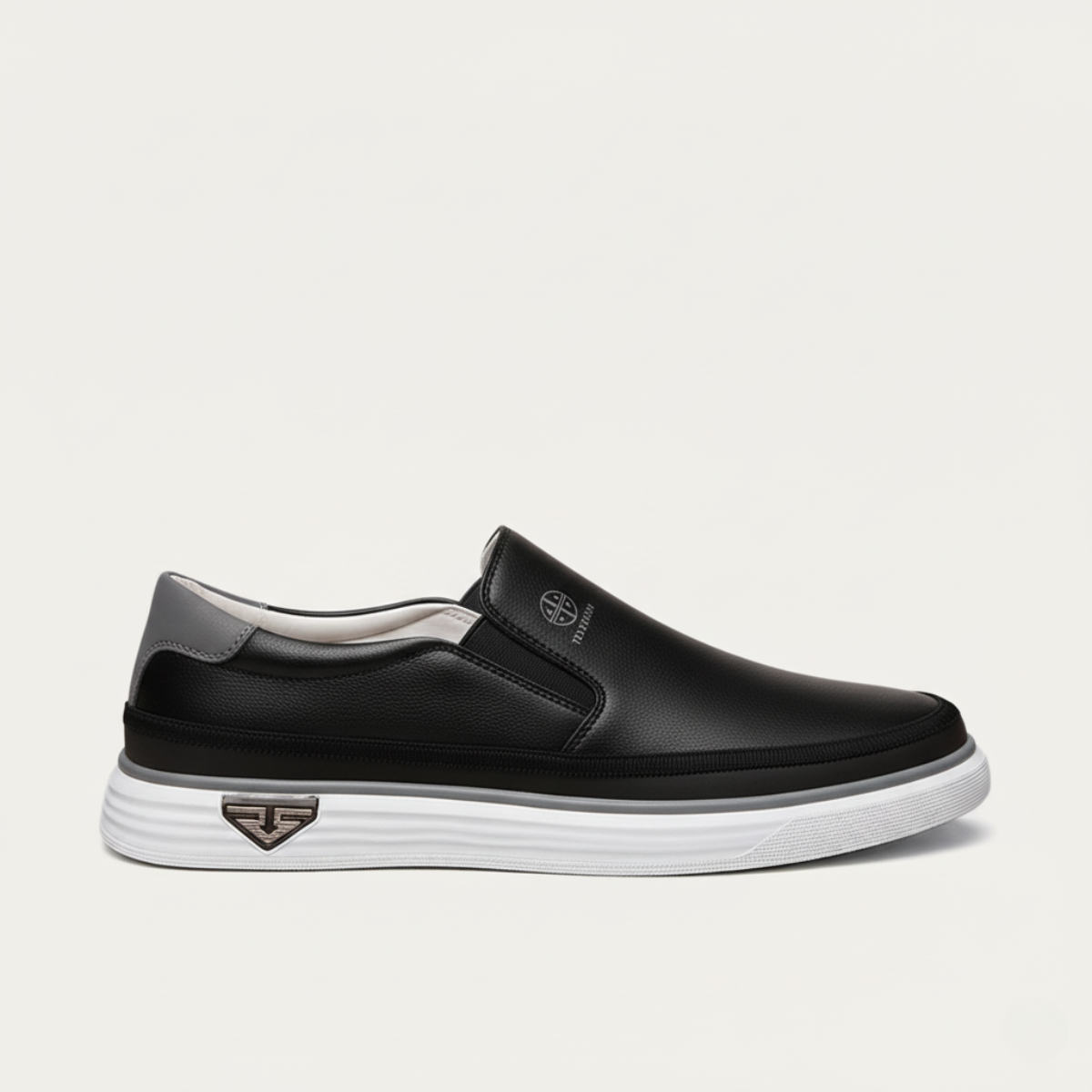 Demi | Men's Slip On Sneaker White Brown Casual Comfort