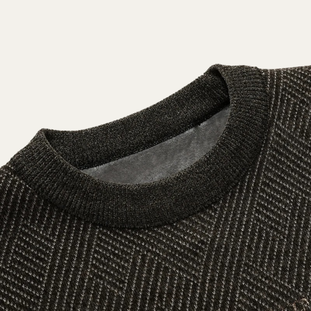 Callum | Men's Crew Neck Sweater Gray Textured Knit
